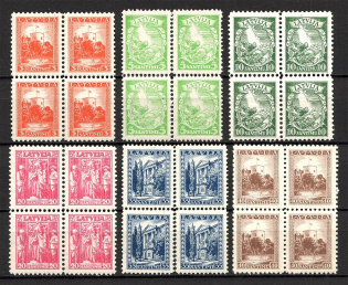 1934 Latvia (Blocks of Four, Full Set, CV $45, MNH)