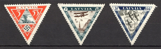 1933 Latvia Airmail (Perf, Full Set, CV $160, MH/MNH)