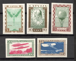 1932 Latvia Airmail (Imperf, Full Set, CV $145, MNH/MH)