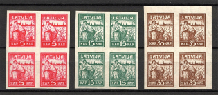 1919 Latvia (Blocks of Four, Full Set, MNH/MH)