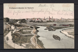 1910 Postal Souvenir, Postmark of the Cities of the 'Corner of three Empires'. the 'Corner' itself