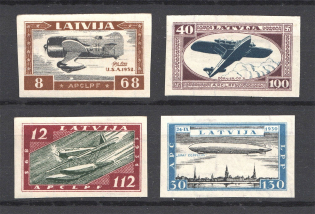 1933 Latvia Airmail (Mi. 229 B - 231 B, Imperf, Full Set, CV $300)