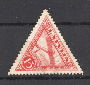1931 Latvia Airmail 15 S (Mi #178 B, Perf. 10.75, CV $190)