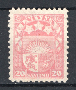 1927-33 Latvia 20 S (Mi. 121 II B, Type 2, CV $100)