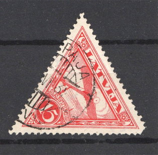 1931 Latvia Airmail 15 S (Mi #178 B, Perf. 10.75, CV $60, Canceled)