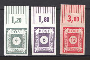 1945 East Saxony, Soviet Russian Zone of Occupation, Germany (Control Numbers, Imperforated, Full Set, MNH/MLH)