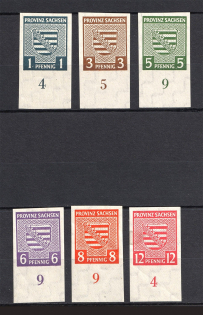 1945 Saxony Soviet Russian Zone of Occupation, Germany (Control Numbers, Full Set)