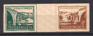 1946 Thuringia, Soviet Russian Zone of Occupation, Germany (Gutter-Pair, CV $20, MNH)