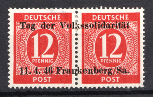 1946 12pf Frankenberg, Local Mail, Soviet Russian Zone of Occupation (CV $70, Full Set)