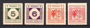 1945 Gorlitz, Local Mail, Soviet Russian Zone of Occupation, Germany (Yellowish Paper, Smooth Gum, Full Set, MNH)