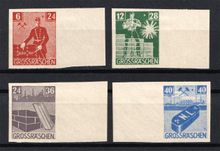 1946 Grossraschen, Local Mail, Soviet Russian Zone of Occupation, Germany (Imperforated, Full Set, CV $20)