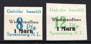 1946 Spremberg, Local Mail, Soviet Russian Zone of Occupation, Germany (Imperforated, Full Set)