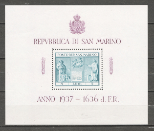 1937 San Marino Block Sheet CV 15 EUR (MNH)