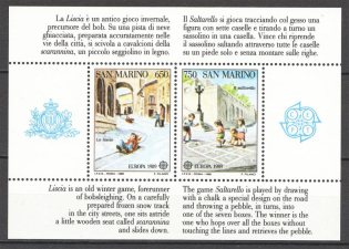 1989 San Marino Block Sheet CV 30 EUR (MNH)
