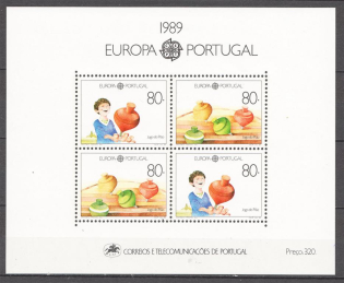 1989 Portugal Block Sheet CV 45 EUR (MNH)