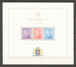 1937 Iceland Block Sheet (CV 60 EUR, MNH)