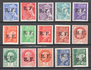1944 France CV 45 EUR (Full Set, MNH/MH)