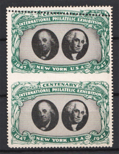 1947 USA New York Centenary Philatelic Exhibition (Shifted Perforation, MNH)