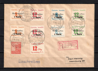 1946 Germany Soviet Russian Occupation Zone Spremberg Local Issues R mixed franking cover CV 90 EUR