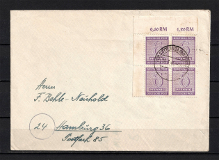 1946 Germany Soviet Russian Occupation Zone Gottleuba cover franking block of four CV 50 EUR