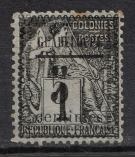 1882 1c Guadeloupe, French Colonies (CV $20)