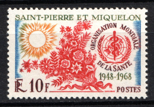 1968 10F St. Pierre & Miquelon, French Colonies (Full Set, CV $15)