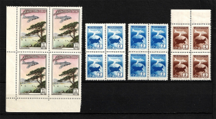 1955 Airmail, Soviet Union USSR (Blocks of Four, Full Set, MNH)
