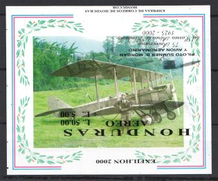 2000 Honduras Block (Inverted and Shifted Black, Print Error, MNH)