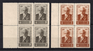 1944 100th Anniversary of the Birth of Chapligin, Soviet Union USSR (Blocks of Four, Full Set, MNH)