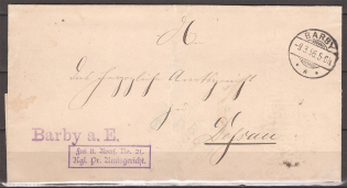 1896 Germany Service mail cover Barby-Dessay