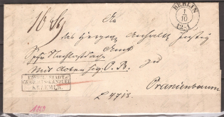 1850 Germany Service mail cover Berlin-Dessau-Oranienbaum
