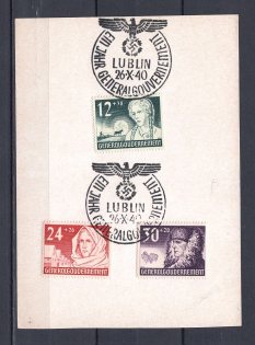 1940 General Government special card with full set and special postmark Year of General Government