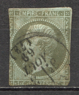 1853-61 France 1 C (CV $120, Canceled)