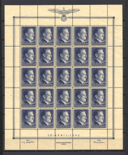 1942 Germany General Government Full Sheet 50 Gr+1 Zl (MNH)
