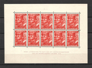 1942 Germany Reich Netherlands Legion Block Sheet (CV $170, MNH)