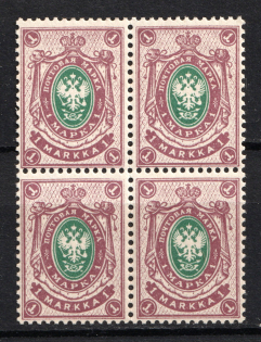 1901-16 1M Russian Finland (Block of Four, Signed, MNH/MH)