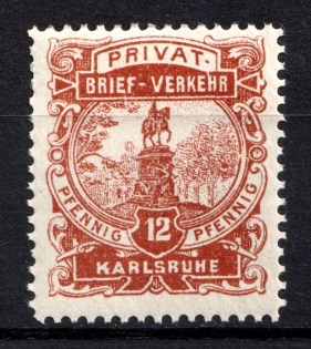 1899 Karlsruhe Courier Post, Germany (CV $15)