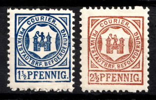 1895 Magdeburg Courier Post, Germany (BROKEN Spire, Print Error)