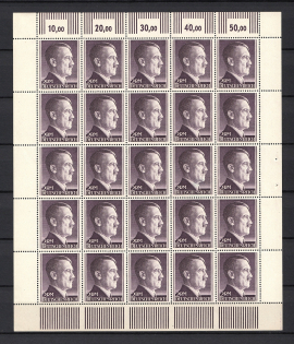 1942-44 Germany Third Reich Block Full Sheet 2Rm (MNH)