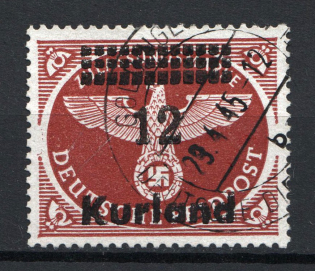 1945 Occupation of Kurland, Germany (READABLE Postmark, CV $120, Signed)