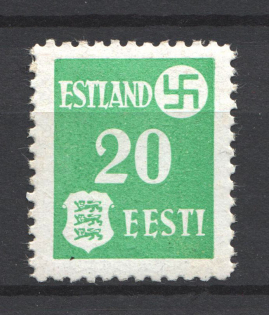 1941 20k Germany Occupation of Estonia (Light Green, MNH)