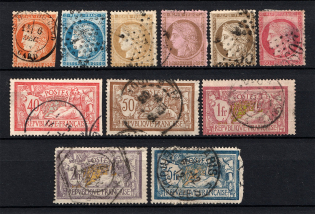 1870-1900 France (Group of Stamps, Canceled)