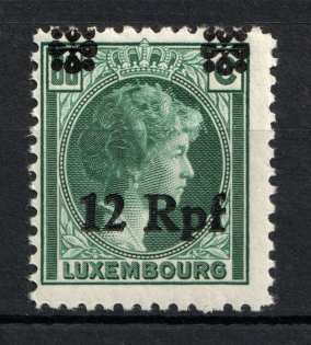 1940 Germany Occupation of Luxembourg 12 Rpf (SHIFTED Overprint)