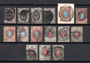 1866-79 Russia, Collection of DOTTED Postmarks, Cancellations