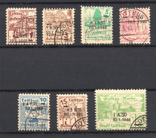 1946 Cottbus, Local Mail, Soviet Russian Zone of Occupation, Germany (Full Set, CV $30, Canceled)