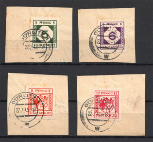 1945 Gorlitz, Local Mail, Soviet Russian Zone of Occupation, Germany (Full Set, GORLITZ Postmark)