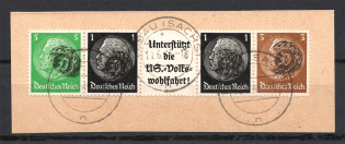 1945 Lobau, Local Mail, Soviet Russian Zone of Occupation, Germany (Se-tenant, Mi.#EIII, CV $1100, LOBAU Postmark)