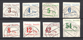 1946 Spremberg, Local Mail, Soviet Russian Zone of Occupation, Germany (Imperforated, Full Set, SPREMBERG Postmark)