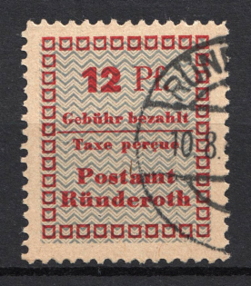 1945 12Pf Runderoth, Local Mail, Soviet Russian Zone of Occupation (Mi.#3AI, CV $45, Signed, RUNDEROTH Postmark)