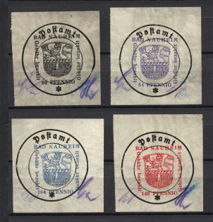 1946 Bad Nauheim, Soviet Russian Zone of Occupation, Germany Local Post (Mi.#4I,5I,6I,8I, CV $250)